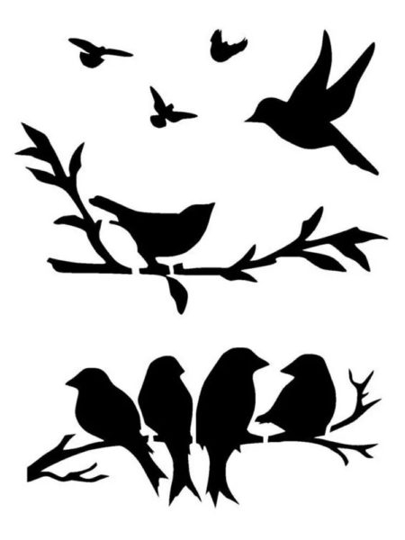 105 шаблонов птиц для вырезания из бумаги и аппликаций