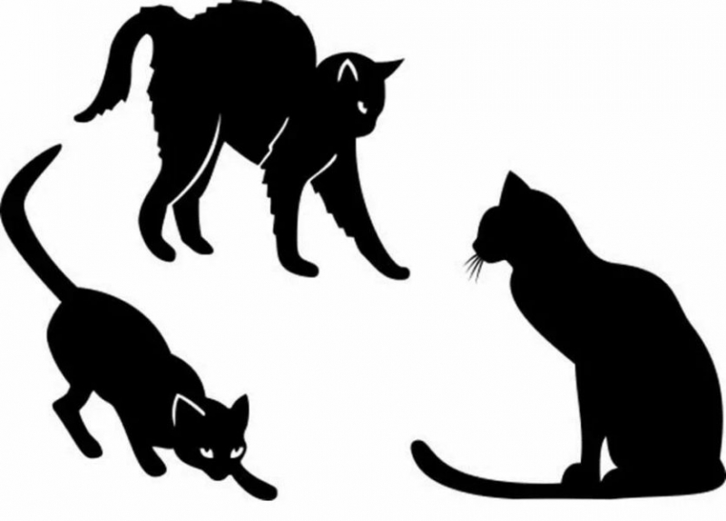 90 трафаретов кошек для рисования и вырезания из бумаги