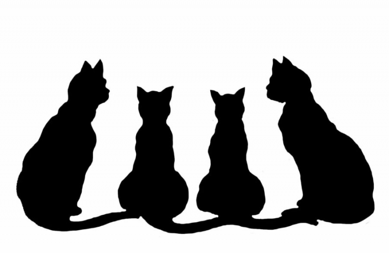 90 трафаретов кошек для рисования и вырезания из бумаги