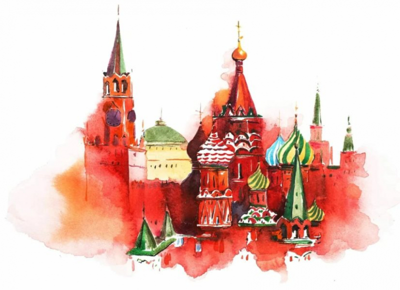 Как нарисовать Кремль и Красную площадь: 65 рисунков