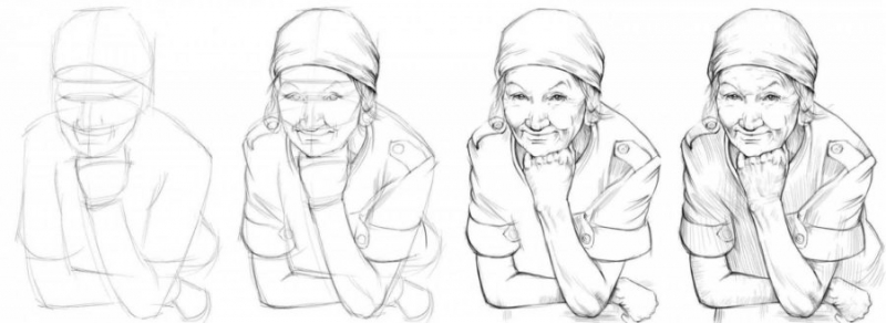 Картинки для срисовки бабушек (17 фото)