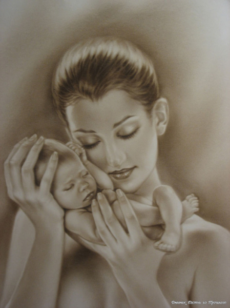 Рисунки карандашом матери и ребенка (31 фото)