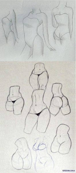 Рисунки карандашом женского тела (25 фото)