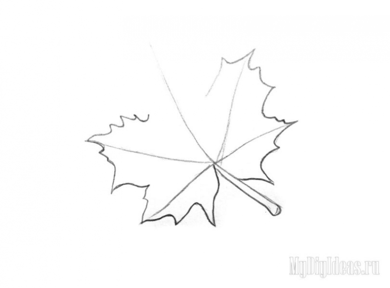 Рисунки осенних листьев карандашом (32 фото)