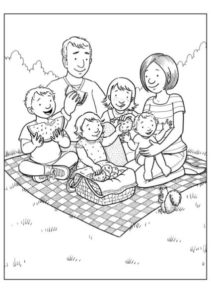 Рисунки семьи карандашом для детей (17 фото)