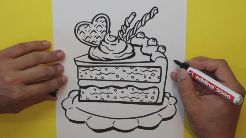 Рисунки тортиков для срисовки (58 фото)