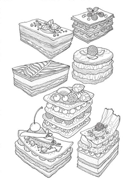 Рисунки тортиков для срисовки (58 фото)